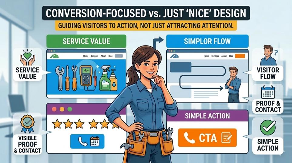 Why Local Businesses Need a Conversion Focused Website (Not Just a Nice Design)